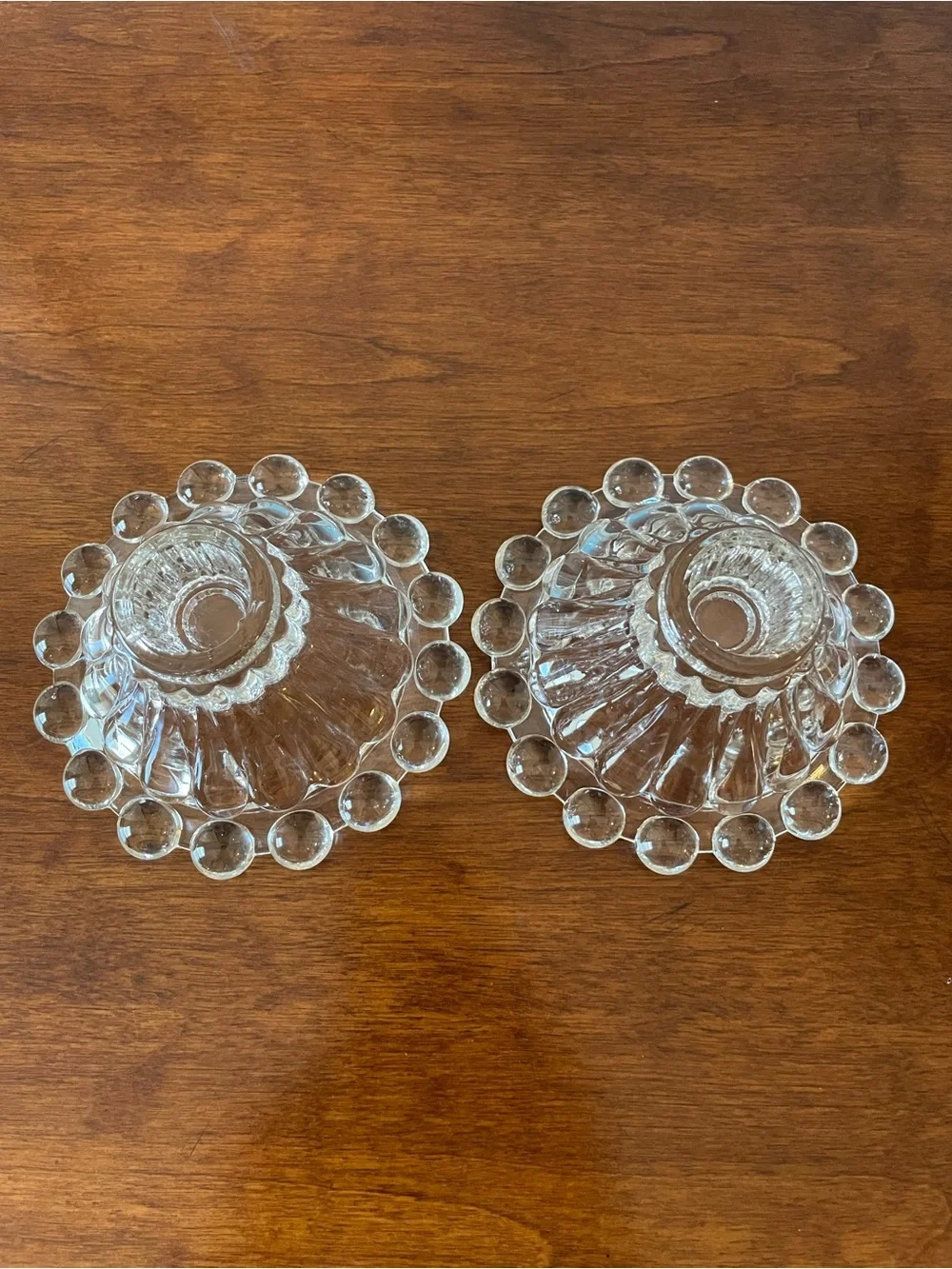Vintage Candle Holders Anchor Hocking Berwick Boopie Glass  Set of 2